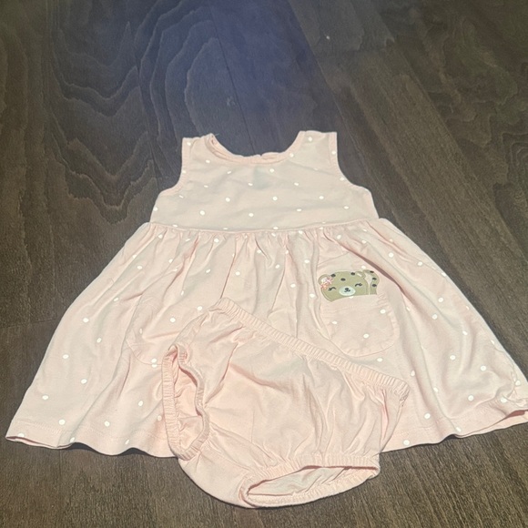 Carter's Other - Carter's Light Pink Baby Dress with White Dots